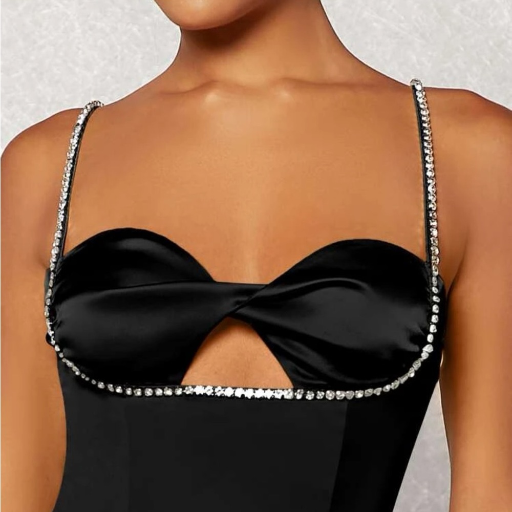 Black top with diamonte/ crystals - Picture 2 of 5